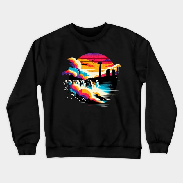 Niagara Falls Vintage Design Crewneck Sweatshirt by Miami Neon Designs